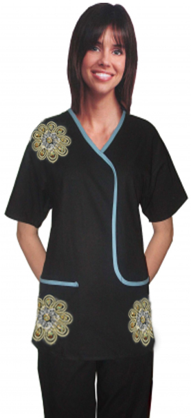 Stylish set big golden flower l style set half sleeve (top 2pkt with bottom 3pkt pant elasticated with drawstring)