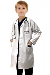 Children's / kid labcoat 3 pocket full sleeve in poplin fabric